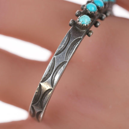 6.25" 20's-30's Native American Silver and turquosie snake eye cuff bracelet