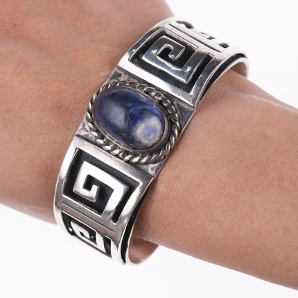 6 5/8" Vintage Los Castillo Sterling and Sodalite bracelet