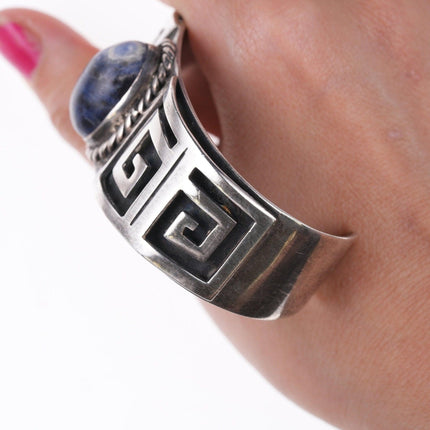 6 5/8" Vintage Los Castillo Sterling and Sodalite bracelet