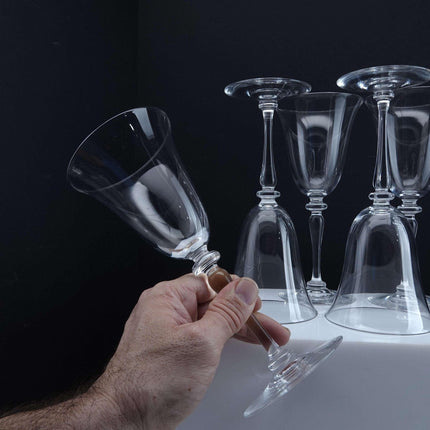 Steuben 6401 Wafer Stem American Art Glass Water Goblets (4)