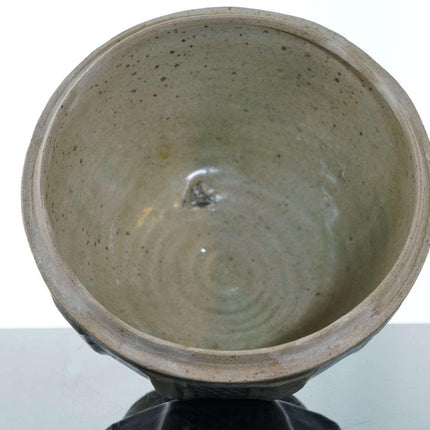 Sehr großes thailändisches Sawankhalok-Gewürzglas aus dem 15./16. Jahrhundert mit Deckel