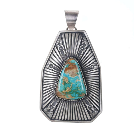 Ernest Bilay Sr. Navajo Sterling and Royston Turquoise Pendant