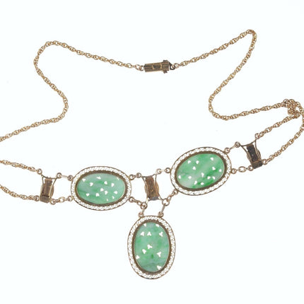 c1920's 14k/Jade Art Deco Period Necklace