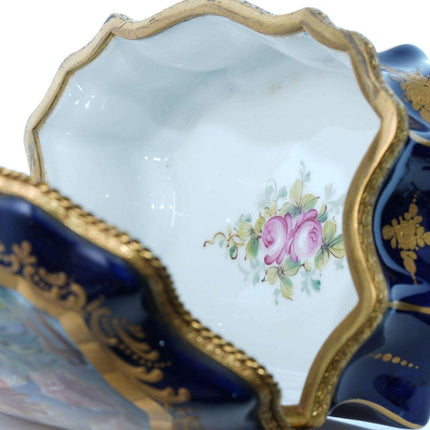 Large French Sevres Style Porcelain Jewelry Casket