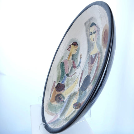 16.5 英寸 Polia Pillin（1909-1992）世纪中叶现代加州艺术陶碗 1940 年代至 50 年代末。