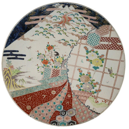 Antique 21.5" Meiji Period Japanese Imari Charger