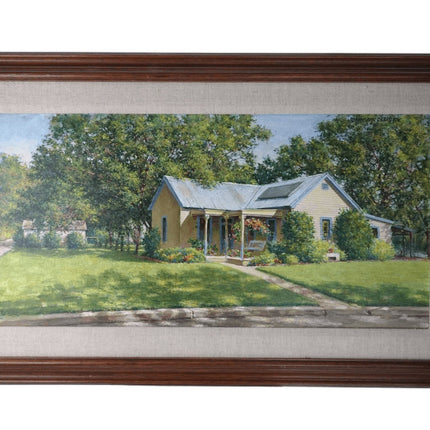 John McClusky (1914-1994) Oil Painting of a Texas home