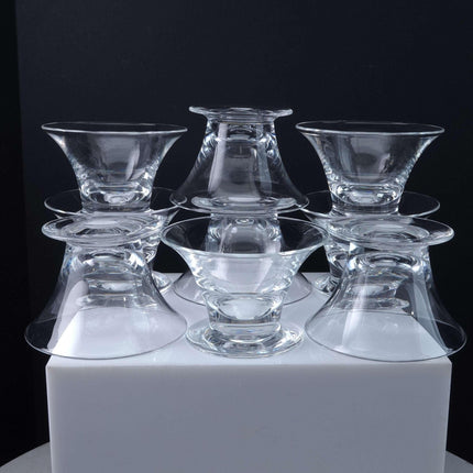 Steuben Mid Century Modern Obst/Meeresfrüchte Cocktailgläser American Art Crystal Set (9)