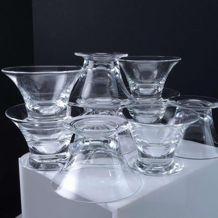 Steuben Mid Century Modern Obst/Meeresfrüchte Cocktailgläser American Art Crystal Set (9)