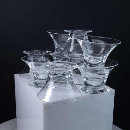 Steuben Mid Century Modern Obst/Meeresfrüchte Cocktailgläser American Art Crystal Set (9)