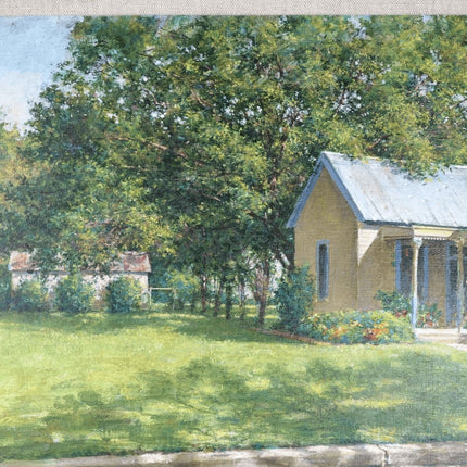 John McClusky (1914-1994) Ölgemälde eines Hauses in Texas