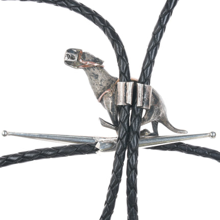 42" Sterling Greyhound Racing vintage bolo tie