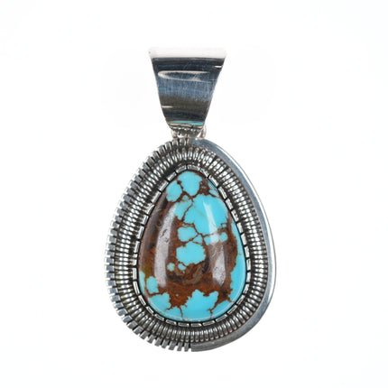 Walter Vandever Navajo sterling High grade Nevada turquoise pendant