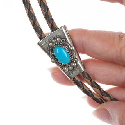 36" Bell Trading Post sterling and turquoise bolo tie