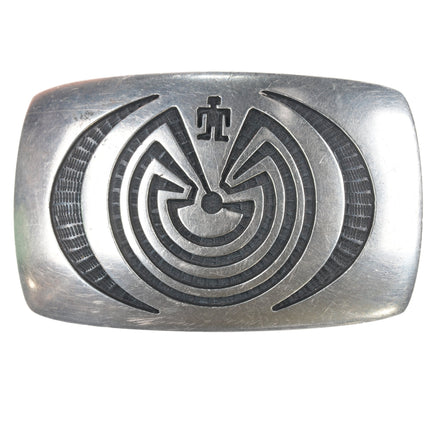 Bernard Dawahoya (1936-2010) Hopi Man in the Maze belt buckle