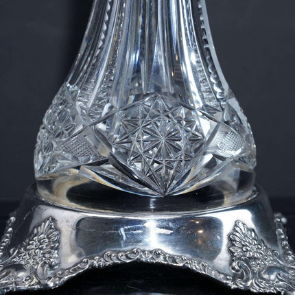 Amerikanischer Brillant-Kerzenleuchter aus geschliffenem Glas um 1900