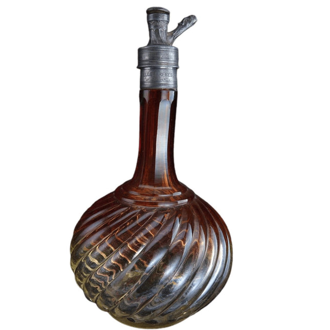 c1870 Baccarat Gelle Freres Barber Bottle Rose Tiente หายาก