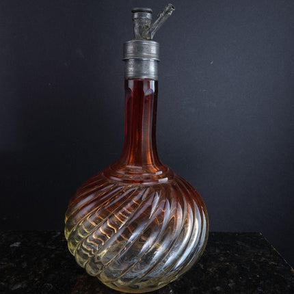 c1870 Baccarat Gelle Freres Barber Bottle Rose Tiente หายาก