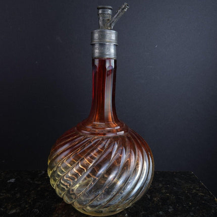 c1870 Baccarat Gelle Freres Barber Bottle Rose Tiente หายาก