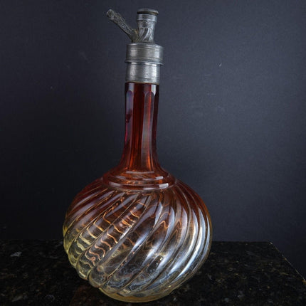 c1870 Baccarat Gelle Freres Barber Bottle Rose Tiente หายาก