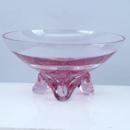 1950's Tiffin 17430 Wistaria Swedish Optic Footed Bowl