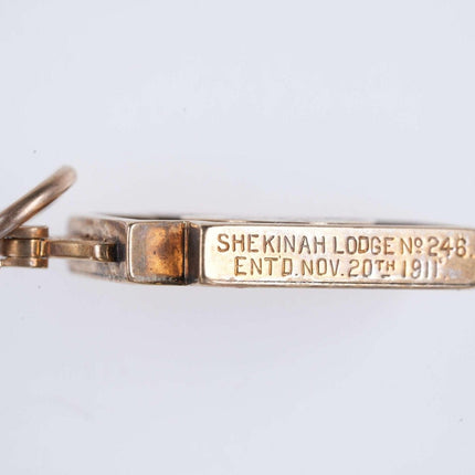 c1915 14 Karat Gold-Emaille/Golderz Freimaurer Orientalischer Royal Arch Kapitel 183 Shekinah Lodge 246 Uhrenanhänger/Anhänger