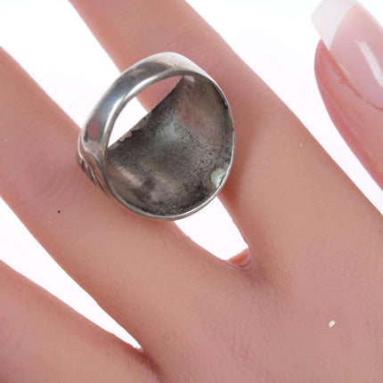 SZ11 Vintage-Ring aus Silber und Türkis