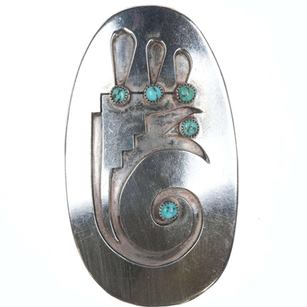 Larger Vintage Overlay style Sterling and turquoise pendant