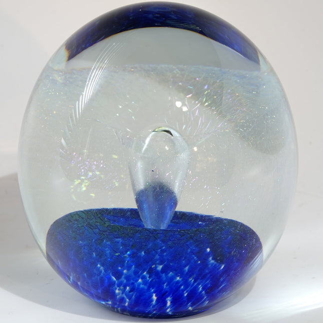 Art Glass Paperweight Eickholt fountain Vortex Magnum  Dichroic Iridescent 4"