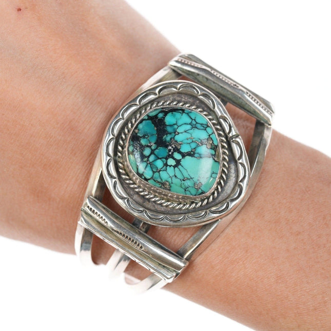 6.25" Vintage Nizhoni Navajo silver and turquoise cuff bracelet
