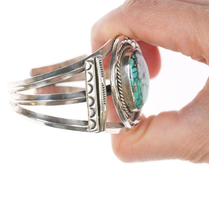 6.25" Vintage Nizhoni Navajo silver and turquoise cuff bracelet