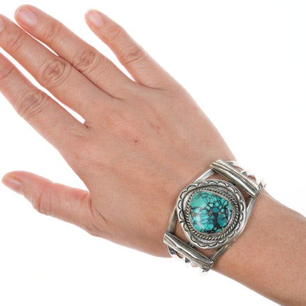 6.25" Vintage Nizhoni Navajo silver and turquoise cuff bracelet