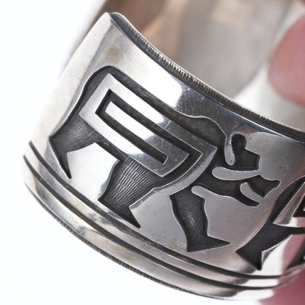 Andrew Saufkie Hopi Overlay Silver cuff bracelet