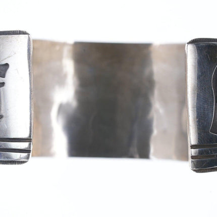 Andrew Saufkie Hopi Overlay Silver cuff bracelet