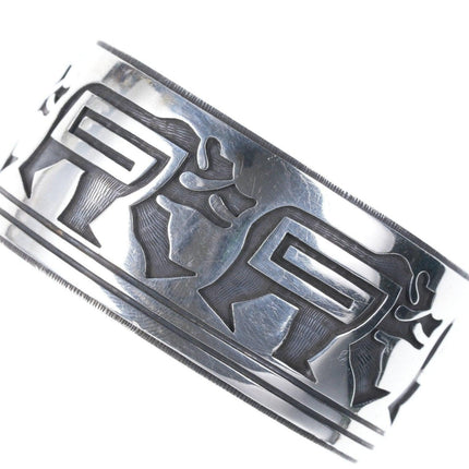 Andrew Saufkie Hopi Overlay Silver cuff bracelet