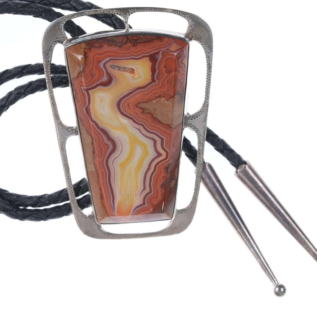 Vintage Southwestern Sterling Agate bolo