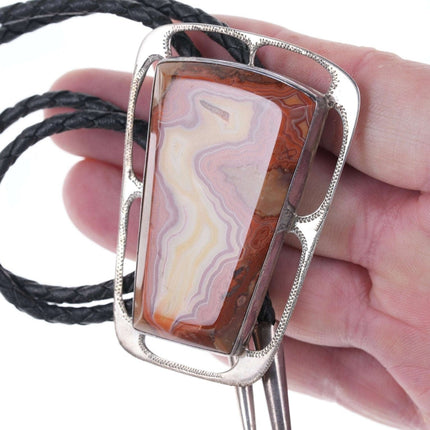 Vintage Southwestern Sterling Agate bolo