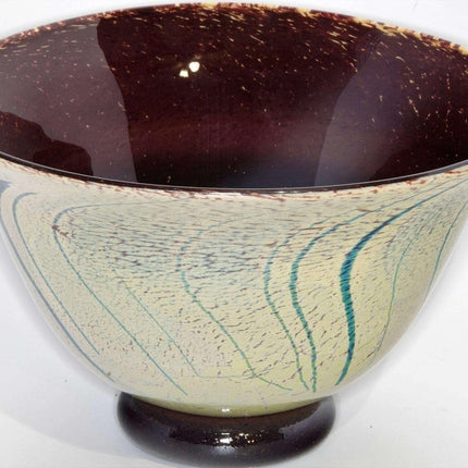 Robin Smith & Jeff Walker British Studio Art Glass Footed Bowl