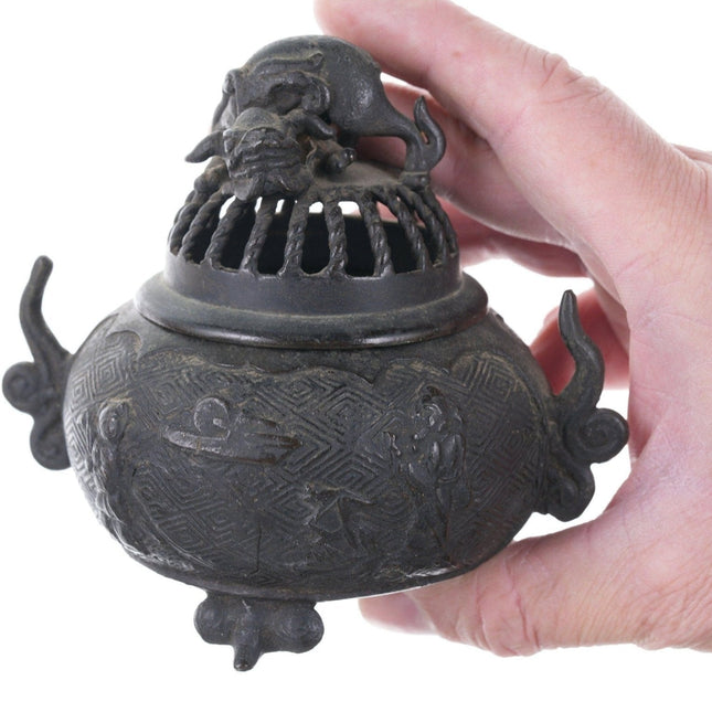 古董日本青铜香炉