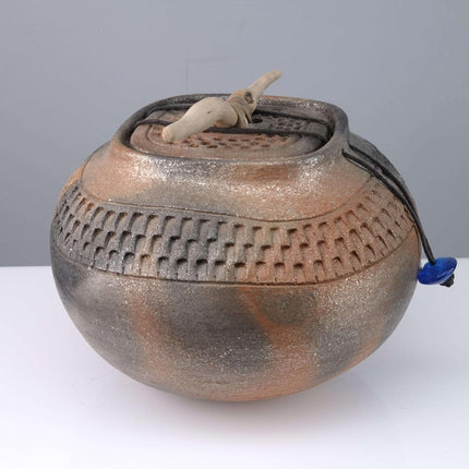 美洲原住民陶器云母粘土罐带盖