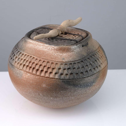 Native American Pottery Micaceous Clay Jar with Lid