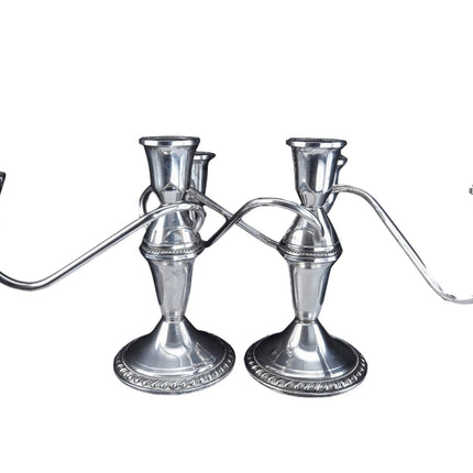 Pr Duchin Sterling Weighted Candelabras 3 lite