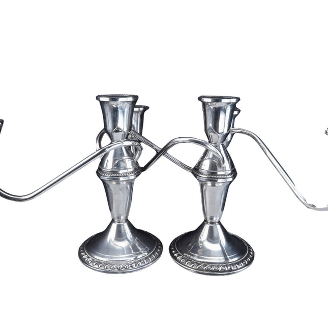 Pr Duchin Sterling Weighted Candelabras 3 lite