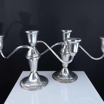 Pr Duchin Sterling Weighted Candelabras 3 lite