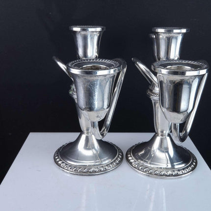 Pr Duchin Sterling Weighted Candelabras 3 lite