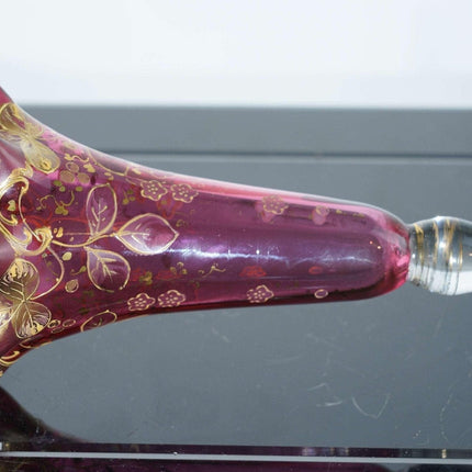 c1900 Cranberry Bohemian Moser art glass vase
