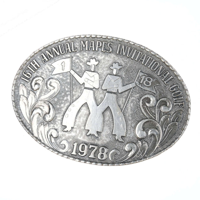 Fibbia della cintura del torneo di golf Mapes Invitational del 1978 in argento