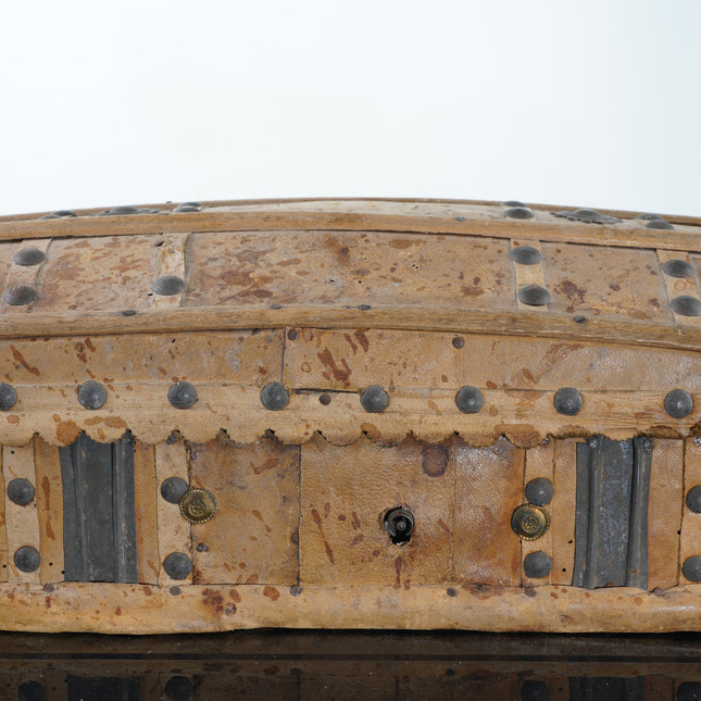 古董皮革包黄铜安装文件盒