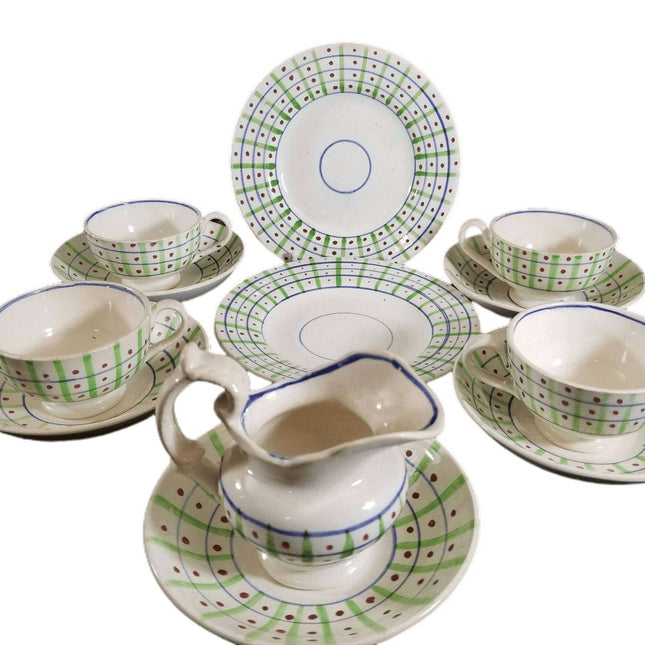 Staffordshire Childs Tea Set Pearlware Mid 19th century 12 piece