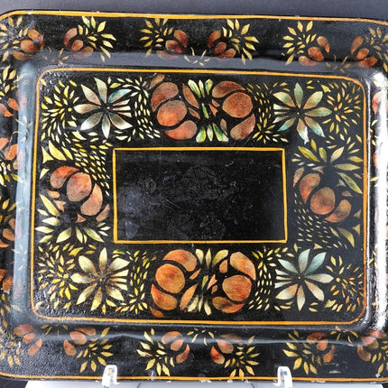 c1860 Toleware Trays one With Chinoiserie Decoration for Wick Trimmers